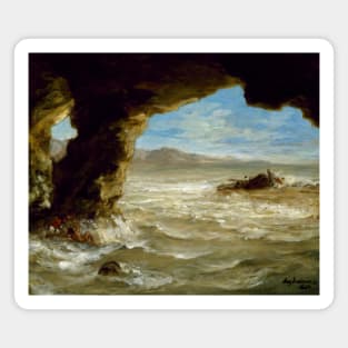 Shipwreck on the Coast by Eugene Delacroix Magnet